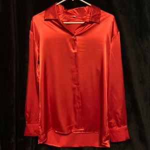 Red Satin Blouse